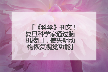 《科学》刊文！复旦科学家通过脑机接口，使失明动物恢复视觉功能
