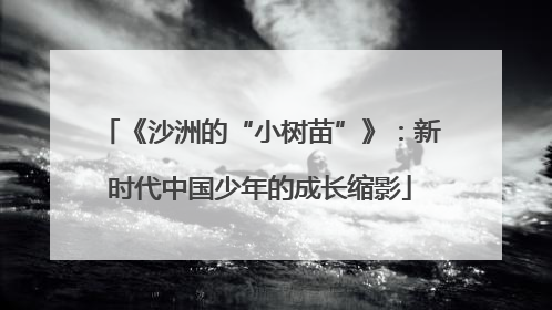 《沙洲的“小树苗”》：新时代中国少年的成长缩影