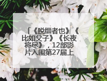 《脱缰者也》《比如父子》《长夜将尽》，12部影片入围第27届上影节主竞赛单元