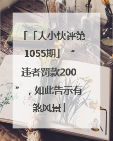 「大小快评第1055期」“违者罚款200”，如此告示有煞风景