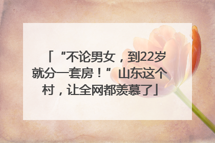 “不论男女，到22岁就分一套房！”山东这个村，让全网都羡慕了