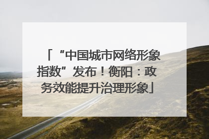 “中国城市网络形象指数”发布！衡阳：政务效能提升治理形象