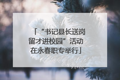 “书记县长送岗留才进校园”活动在永春职专举行