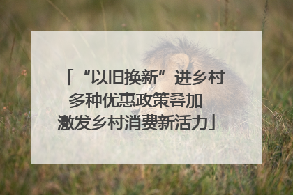 “以旧换新”进乡村 多种优惠政策叠加 激发乡村消费新活力