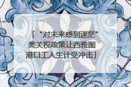 “对未来感到迷茫” 美关税政策让西雅图港口工人生计受冲击