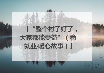 “整个村子好了，大家都能受益”（稳就业·暖心故事）