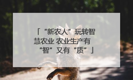 “新农人”玩转智慧农业 农业生产有“智”又有“质”