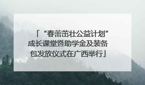 “春蕾茁壮公益计划”成长课堂暨助学金及装备包发放仪式在广西举行
