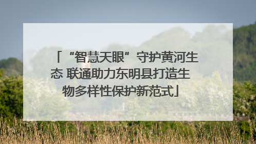 “智慧天眼”守护黄河生态 联通助力东明县打造生物多样性保护新范式