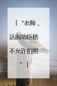 “老师，这面功臣榜不允许拍照”