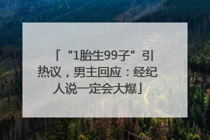 “1胎生99子”引热议，男主回应：经纪人说一定会大爆