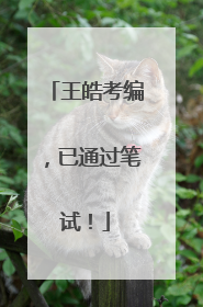 王皓考编，已通过笔试！