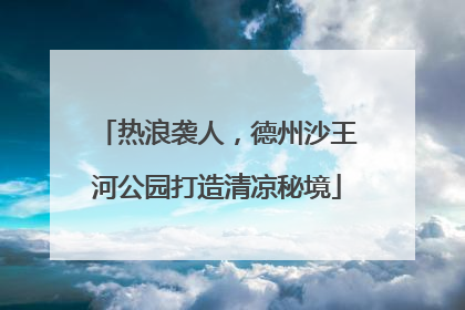 热浪袭人，德州沙王河公园打造清凉秘境