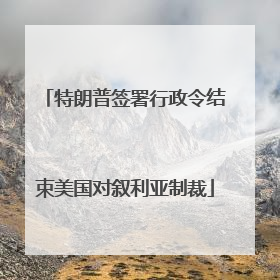 特朗普签署行政令结束美国对叙利亚制裁