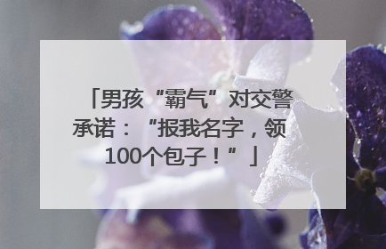 男孩“霸气”对交警承诺：“报我名字，领100个包子！”