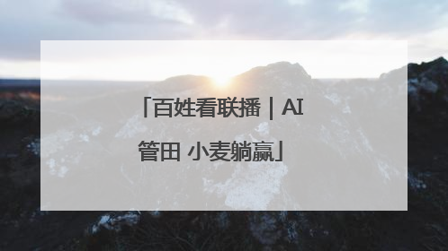 百姓看联播｜AI管田 小麦躺赢