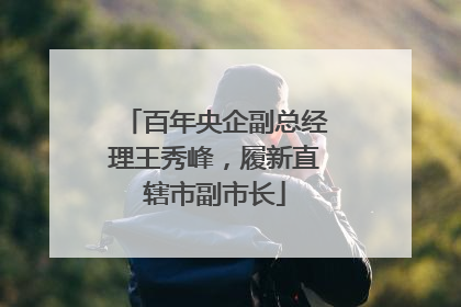 百年央企副总经理王秀峰，履新直辖市副市长