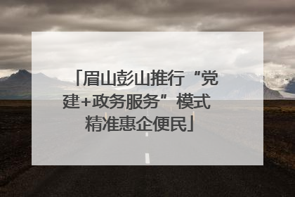 眉山彭山推行“党建+政务服务”模式 精准惠企便民