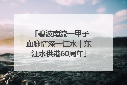 碧波南流一甲子 血脉情深一江水｜东江水供港60周年