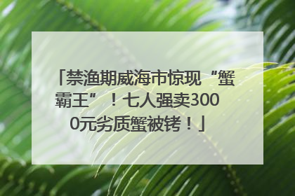 禁渔期威海市惊现“蟹霸王”！七人强卖3000元劣质蟹被铐！