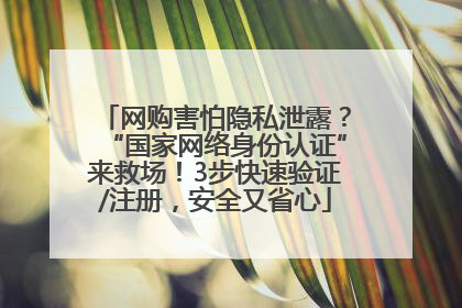 网购害怕隐私泄露？“国家网络身份认证”来救场！3步快速验证/注册，安全又省心