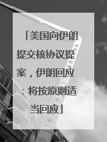 美国向伊朗提交核协议提案，伊朗回应：将按原则适当回应