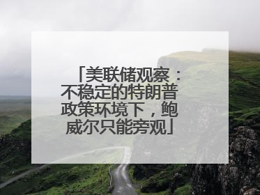 美联储观察：不稳定的特朗普政策环境下，鲍威尔只能旁观