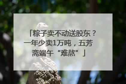 粽子卖不动送股东？一年少卖1万吨，五芳斋端午“难熬”