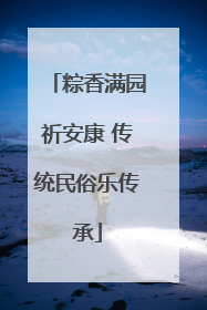 粽香满园祈安康 传统民俗乐传承