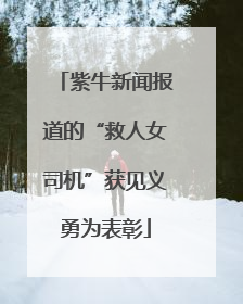 紫牛新闻报道的“救人女司机”获见义勇为表彰