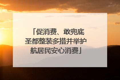 促消费、敢兜底 圣都整装多措并举护航居民安心消费