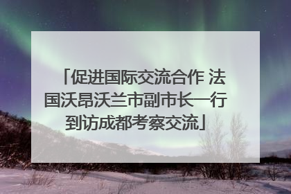 促进国际交流合作 法国沃昂沃兰市副市长一行到访成都考察交流