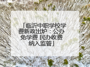 临沂中职学校学费新政出炉：公办免学费 民办收费纳入监管