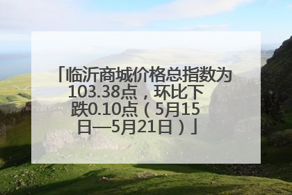 临沂商城价格总指数为103.38点，环比下跌0.10点（5月15日—5月21日）