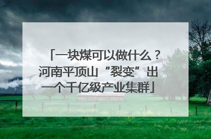 一块煤可以做什么？河南平顶山“裂变”出一个千亿级产业集群