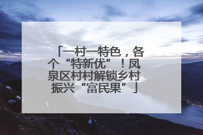 一村一特色，各个“特新优”！凤泉区村村解锁乡村振兴“富民果”