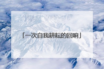 一次自我耕耘的回响