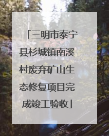 三明市泰宁县杉城镇南溪村废弃矿山生态修复项目完成竣工验收