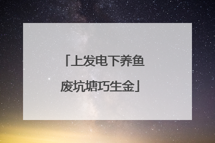 上发电下养鱼 废坑塘巧生金