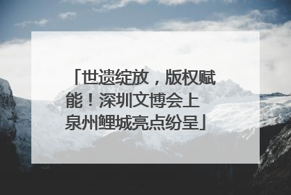 世遗绽放，版权赋能！深圳文博会上 泉州鲤城亮点纷呈
