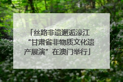 丝路非遗邂逅濠江 “甘肃省非物质文化遗产展演”在澳门举行