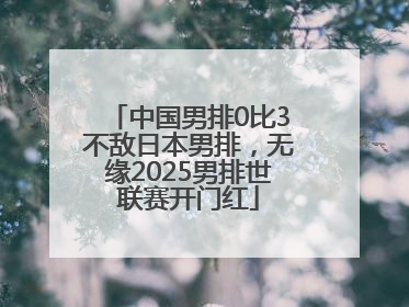 中国男排0比3不敌日本男排，无缘2025男排世联赛开门红