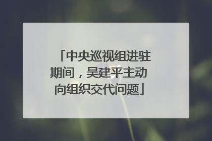 中央巡视组进驻期间，吴建平主动向组织交代问题