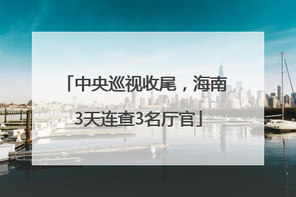 中央巡视收尾，海南3天连查3名厅官