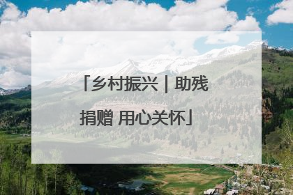 乡村振兴｜助残捐赠 用心关怀