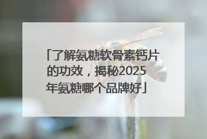 了解氨糖软骨素钙片的功效，揭秘2025年氨糖哪个品牌好
