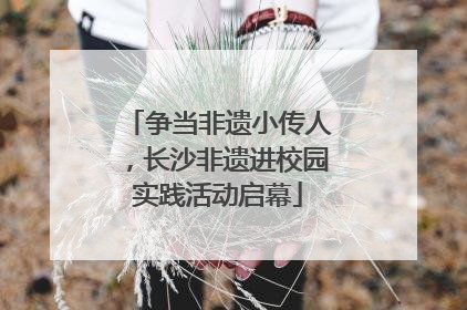 争当非遗小传人，长沙非遗进校园实践活动启幕