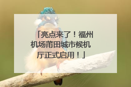 亮点来了！福州机场莆田城市候机厅正式启用！