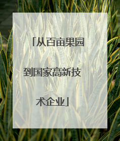 从百亩果园到国家高新技术企业