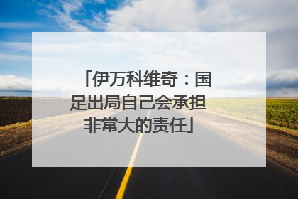伊万科维奇：国足出局自己会承担非常大的责任